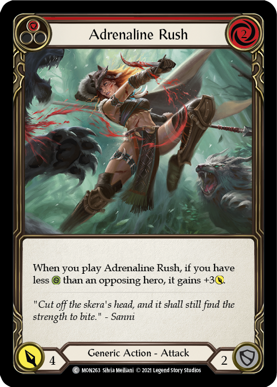 Adrenaline Rush (Red) [MON263-RF] 1st Edition Rainbow Foil For Sale