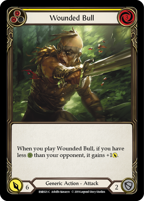 Wounded Bull (Yellow) [RNR021-C] (Rhinar Hero Deck)  1st Edition Normal Supply