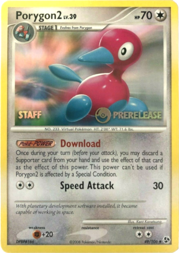 Porygon2 (49 106) (Staff Prerelease Promo) [Diamond & Pearl: Black Star Promos] Discount