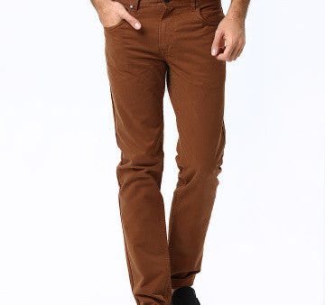 Peter England Men Rust Brown Slim Fit Jeans For Discount