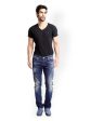 Rookies Men Dark Blue Slim Fit Jeans For Discount